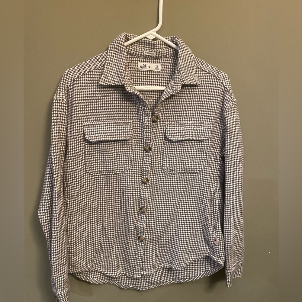 Hollister Houndstooth Shirt/ light Shacket